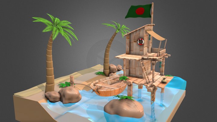 Sea Hut 3D Model