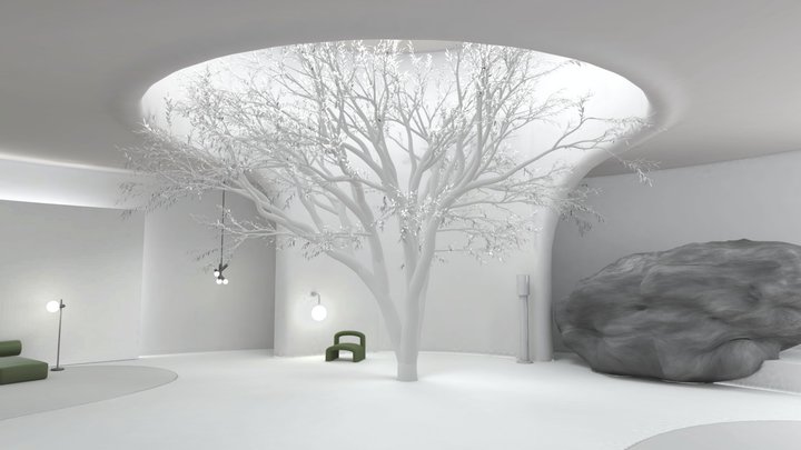 VR Metaverse Zen Space | Modern Gallery | Baked 3D Model