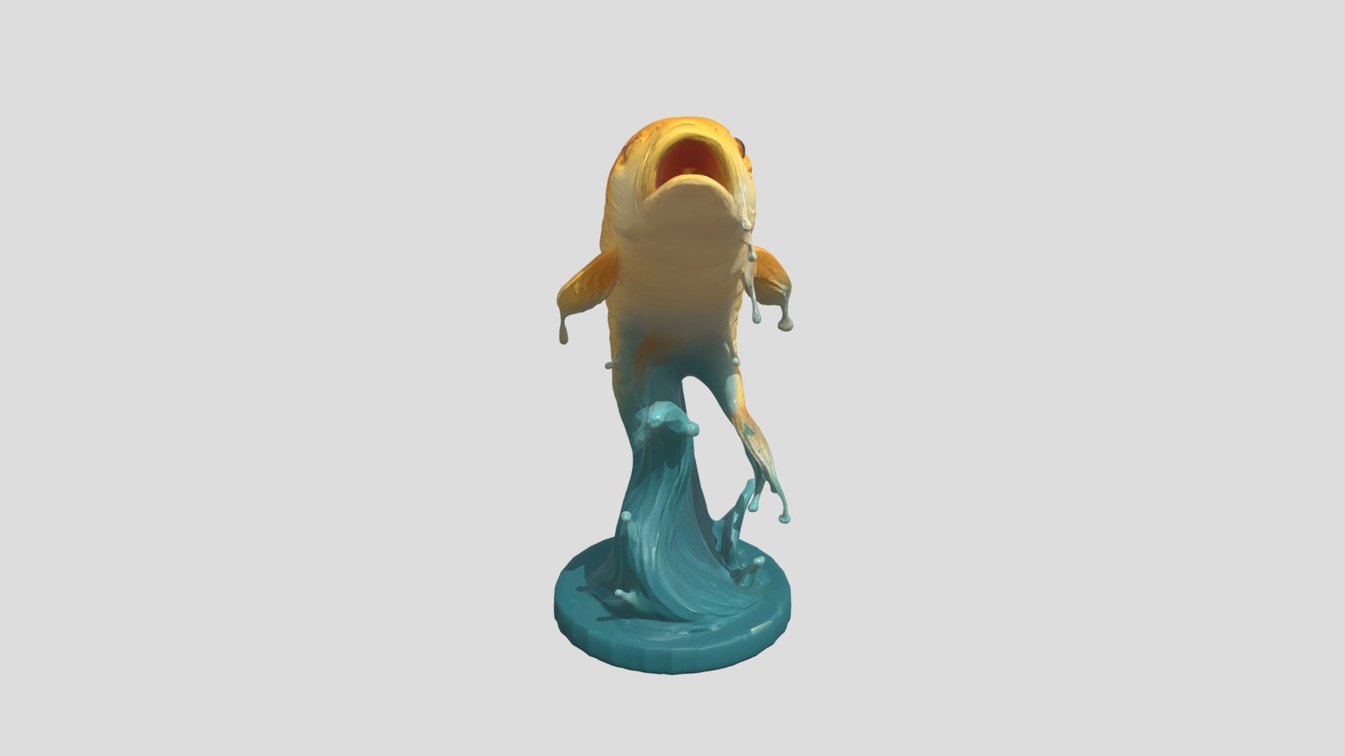 goldfish leaping from splash of water - 3D model by michelskapp ...