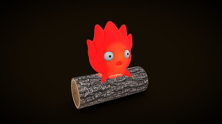 A little fire thing on a log.