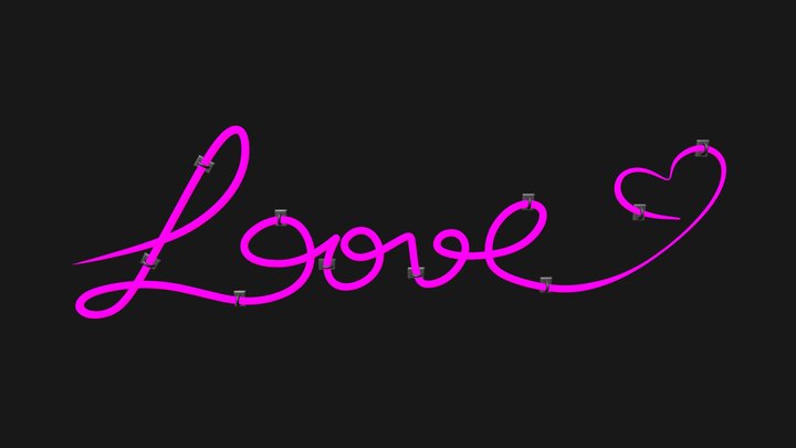 Love neon sign - wall 3D Model