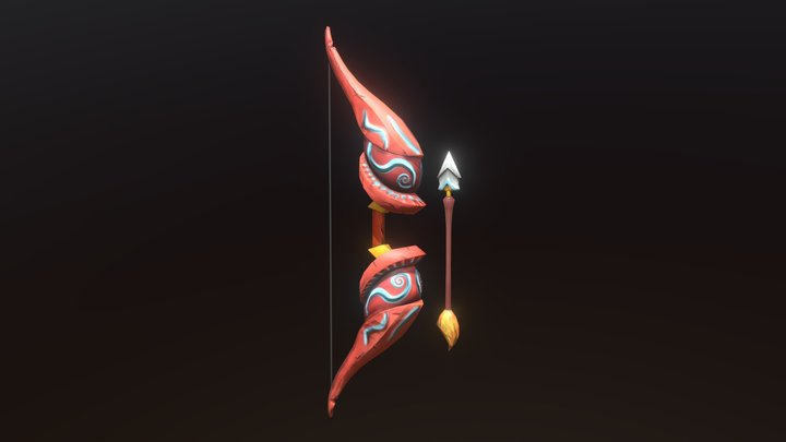 Bow- Arrow Fantasy 3D Model