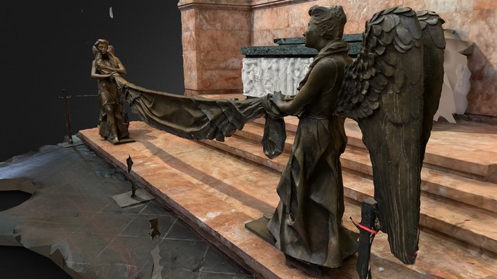 Anjos de bronze no Altar de Santa Ana 3D Model