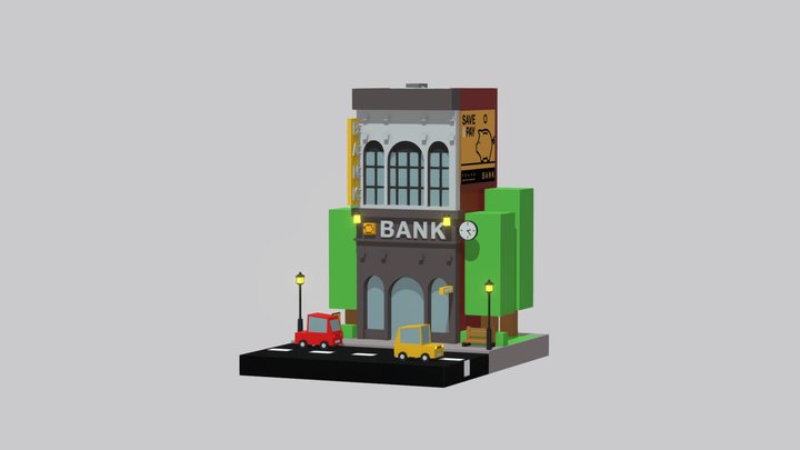 Isometric bank 3D Model