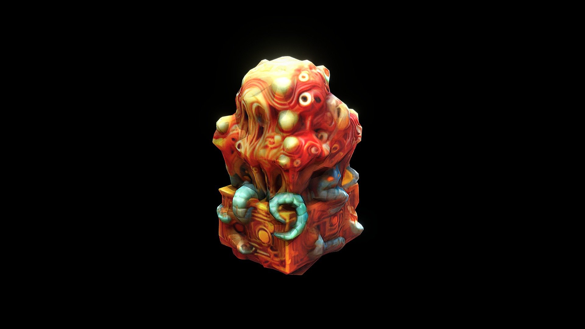 a colorful sculpture with the letter o on it - Download Free 3D model ...