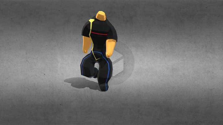 Garde qui frappe dans le vide 3D Model