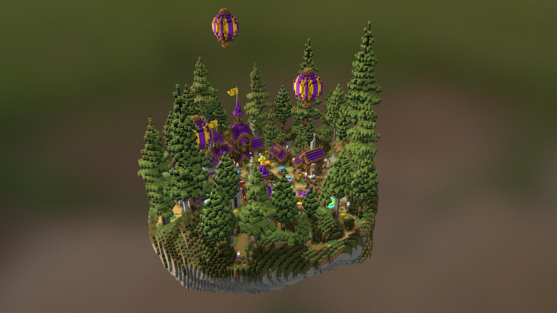 3D model Fantown Spawn - This is a 3D model of the Fantown Spawn. The 3D model is about a tree with many colorful decorations.