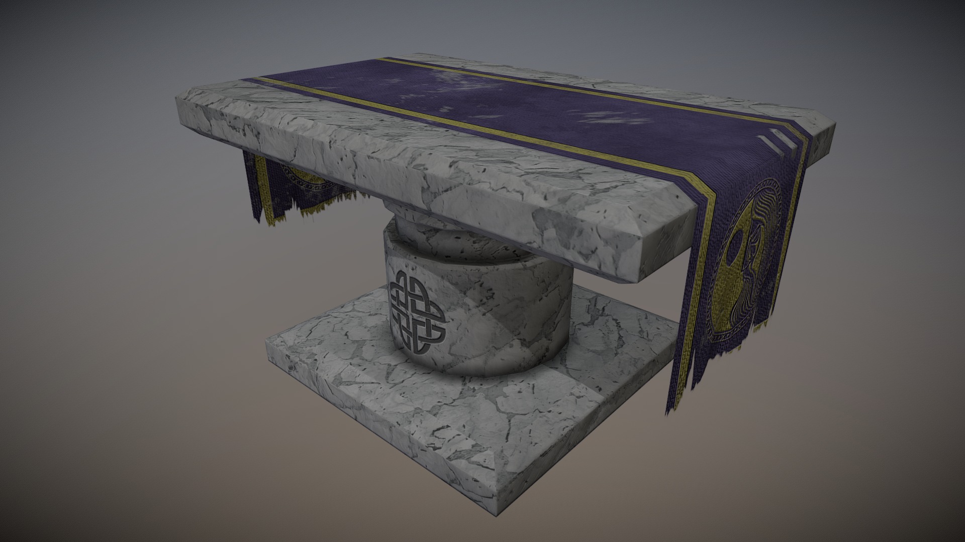 3D model Medieval stone table vol 3 - This is a 3D model of the Medieval stone table vol 3. The 3D model is about a box with a design on it.