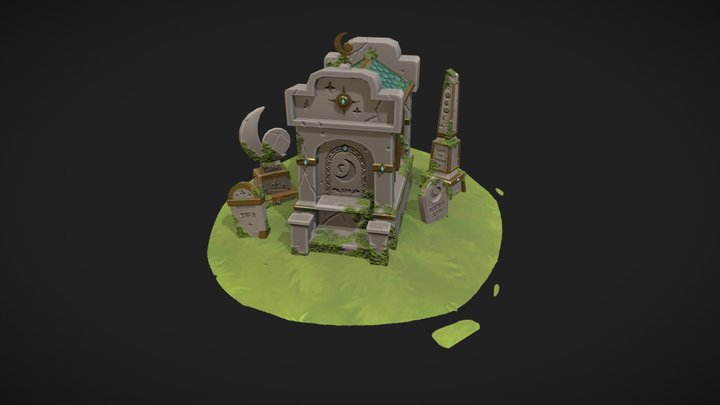Cemetery props for Spellbenders 3D Model