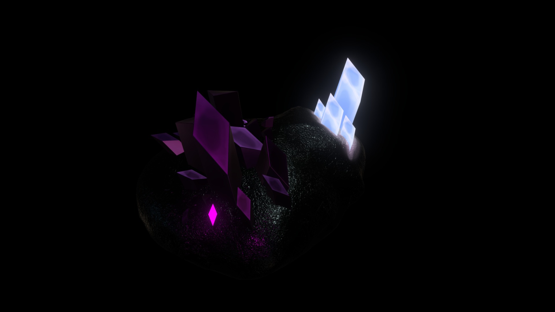 3D model Crystal - This is a 3D model of the Crystal. The 3D model is about a purple and black gem.