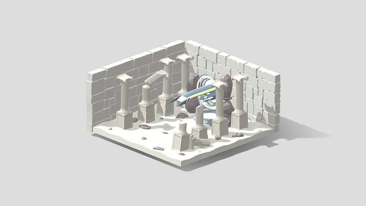 Ancient Space Portal 3D Model