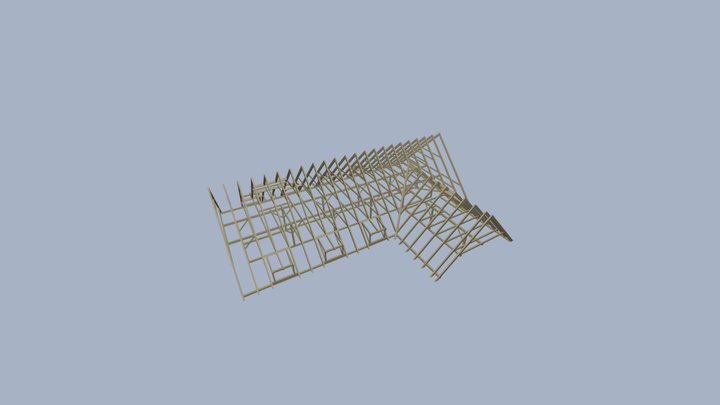 Supported collar beam roof 3D Model