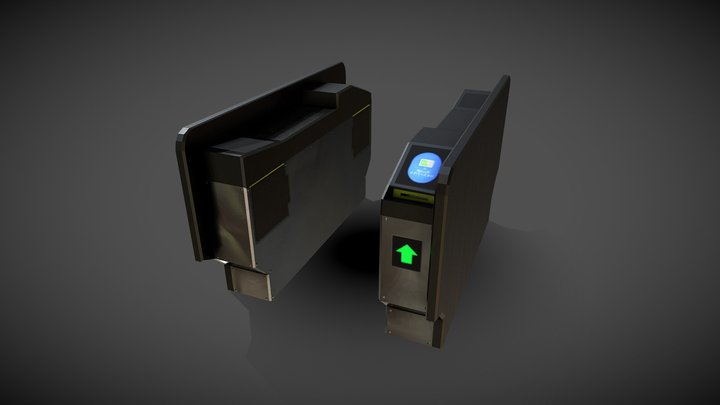 Animated Ticket Gate 3D Model