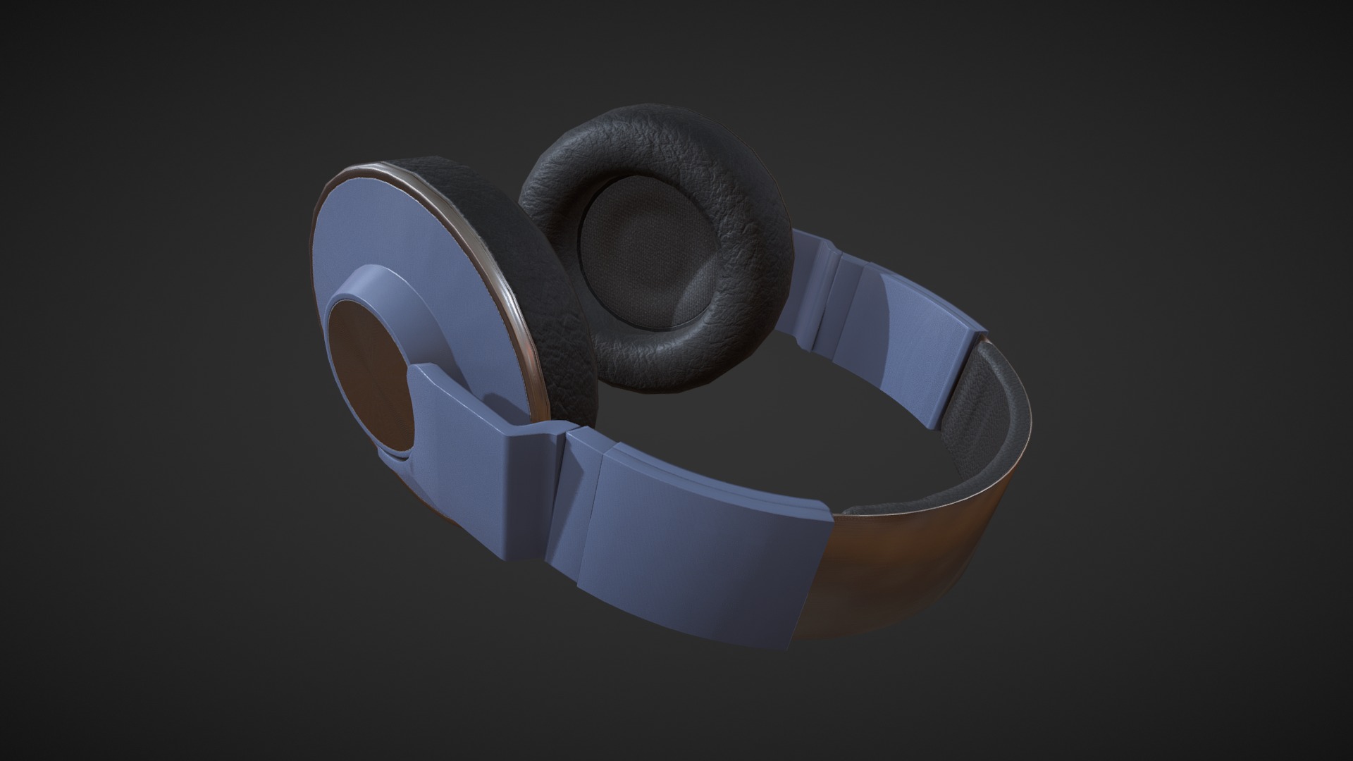 3D model Headphones - This is a 3D model of the Headphones. The 3D model is about a silver and gold ring.