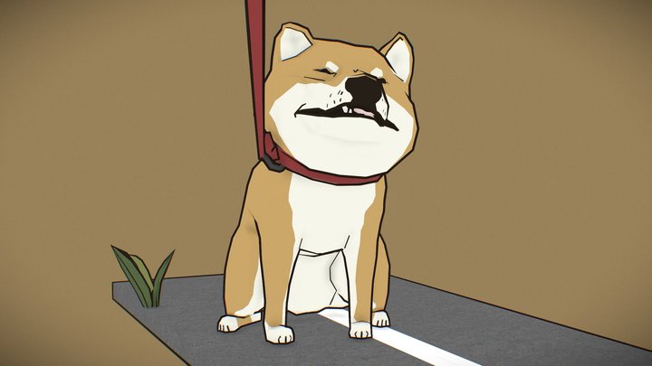 Dog_Shiba_我還要玩_釘子柴 3D Model
