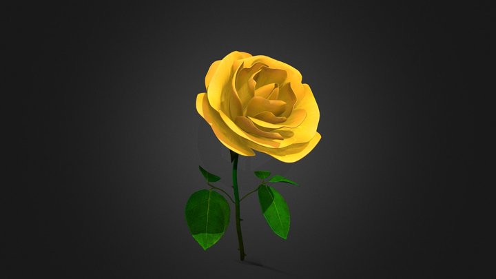 Yellow Roses 3D Model