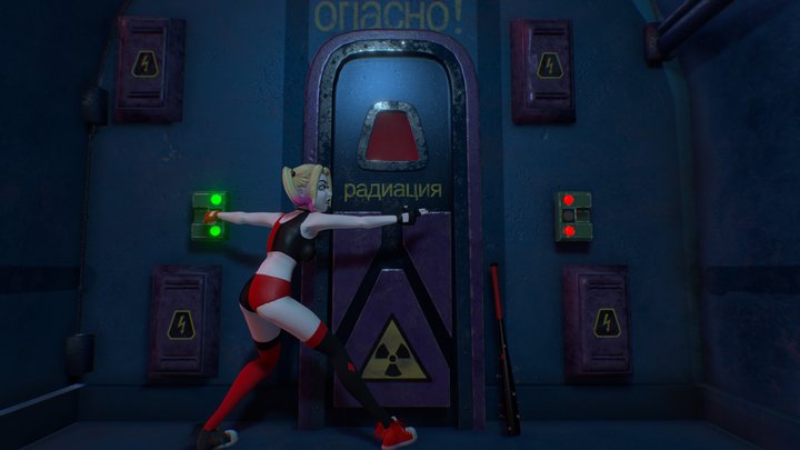 Harley Quinn show train scene 3D Model