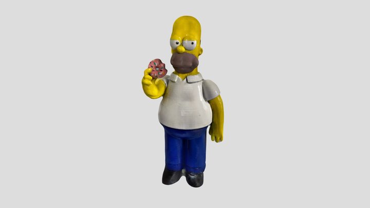 Homer with a donut 3D Model