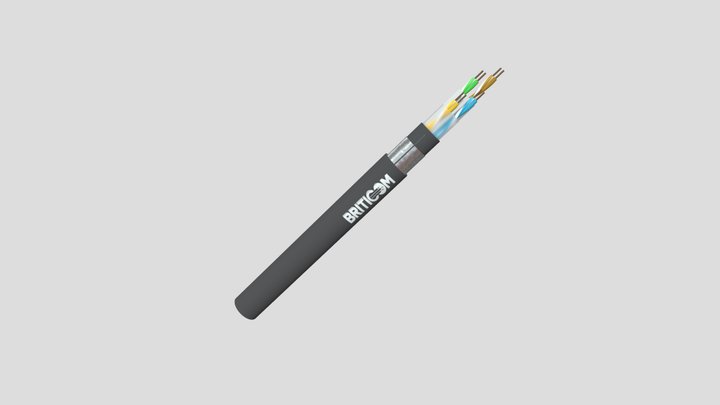 Cat6A-OSP-4_ Pair-F UTP Gel Filled 3D Model