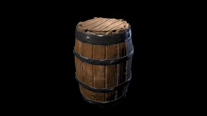 Stylized Barrel 3D Model