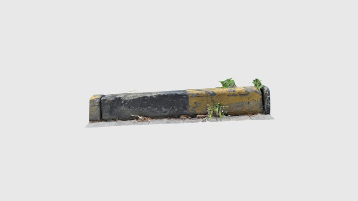Brick on road side 3D Model