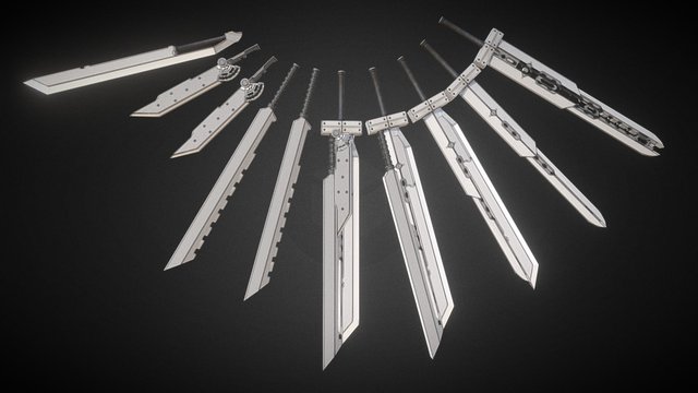 Final Fantasy VII Cloud Strife Weapon 3D Model