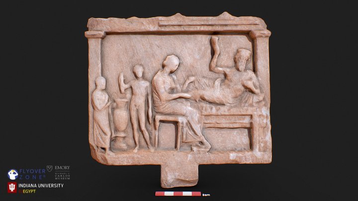 3D rendering of Votive Relief With Banquet Scene