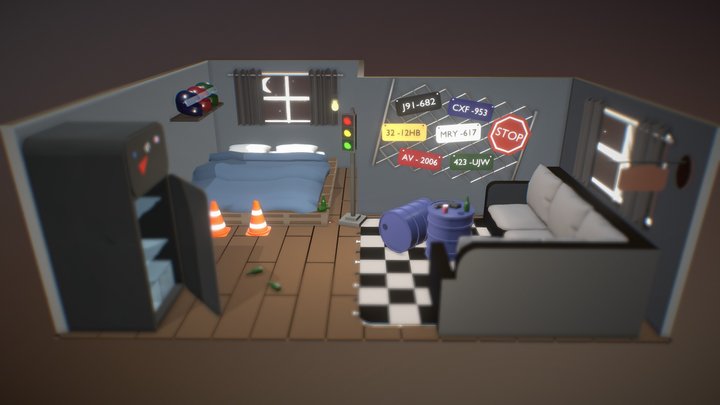 Biker room 3D Model