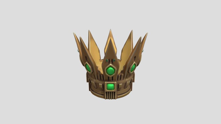 ornate golden crown with green gems 3D Model