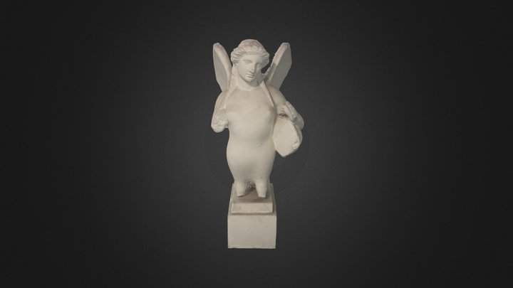 Sirena funeraria con lira 3D Model