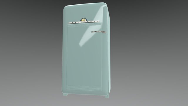 1950s Refrigerator - Clean 3D Model
