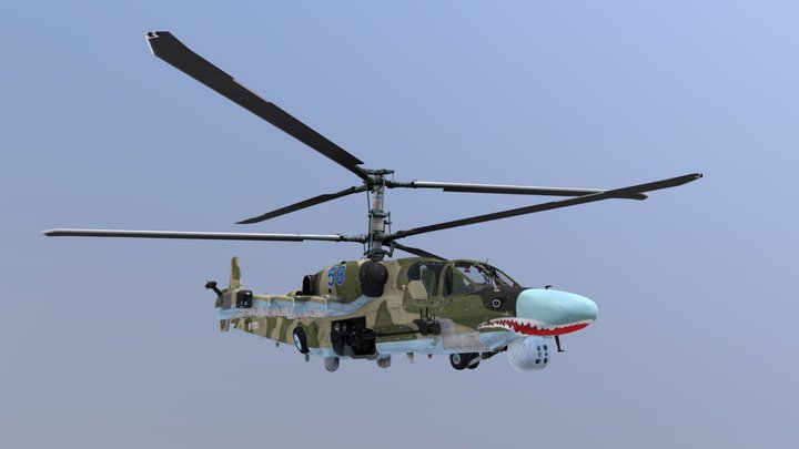 Russian Ka-52 "58 Blue" – Gratis 3D-model STL