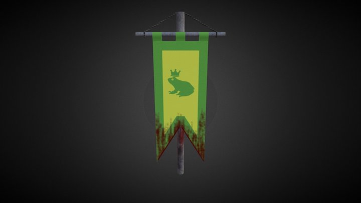 Heraldic Frog Banner 3D Model