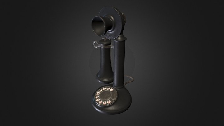 Vintage "Candlestick" Rotary Phone 3D Model