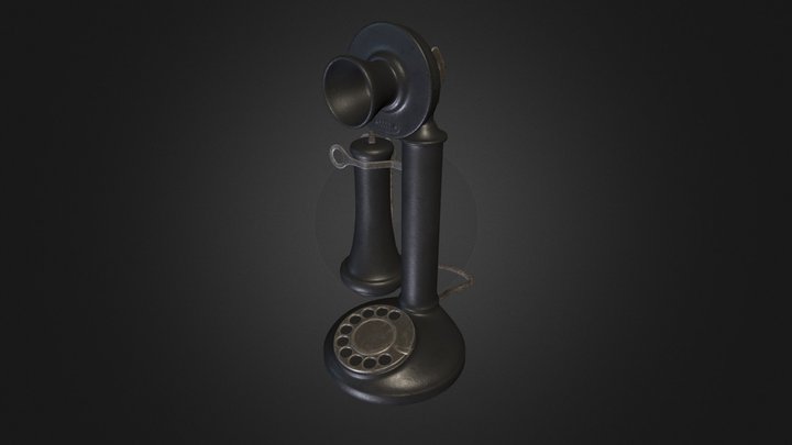 Vintage "Candlestick" Rotary Phone 3D Model