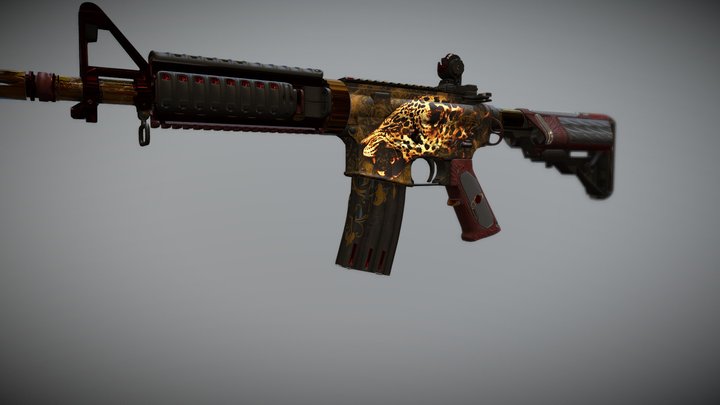 M4A4 Wild Rage 3D Model