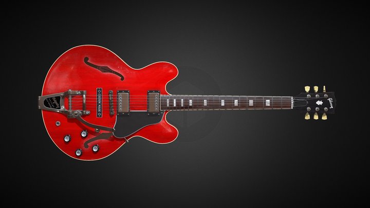 Gibson ES-335 Bigsby Cherry Electric Guitar 3D Model
