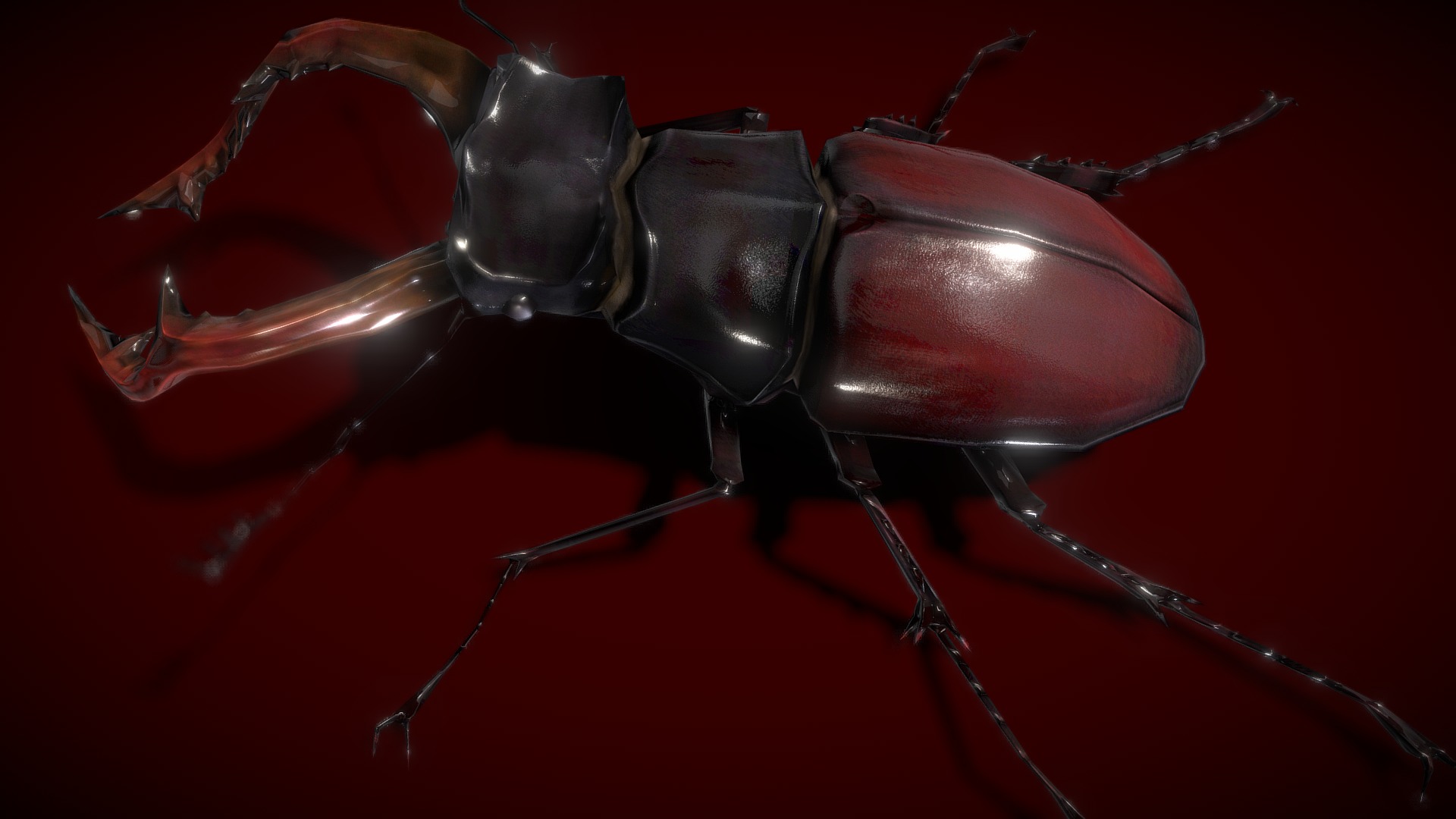 3D model Stag Beetle Lowpolys 3D - This is a 3D model of the Stag Beetle Lowpolys 3D. The 3D model is about a close-up of a beetle.