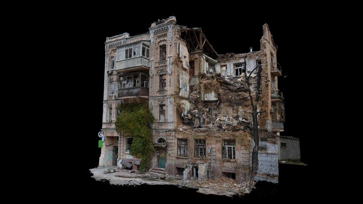 Kyiv drone strike on Zhylianska St 3D Model