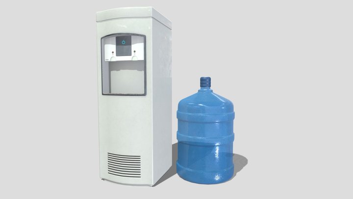 Water Filter-purifier-with water bottle 3D Model