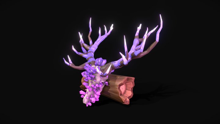 Stylized Magical Deer Skull 3D Model