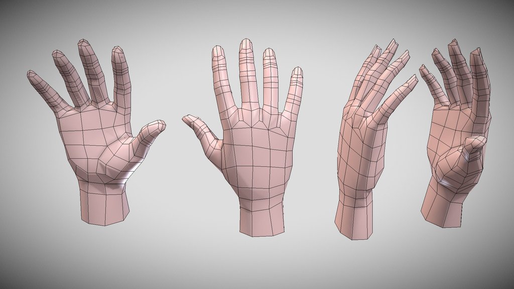 Low Poly Hand - 3D Model