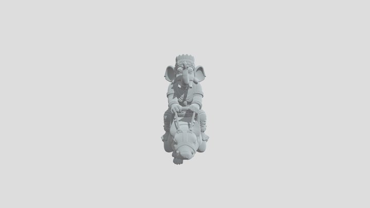 Ganesha riding Krauncha the rat; both petrified – Kostenloses 3D-Modell STL