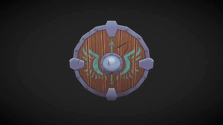Hand painted viking shield 3D Model