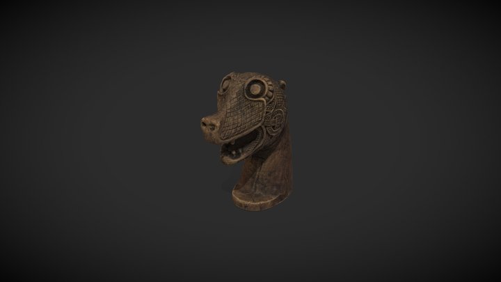 Cabeza de animal tallada (souvenir) 3D Model