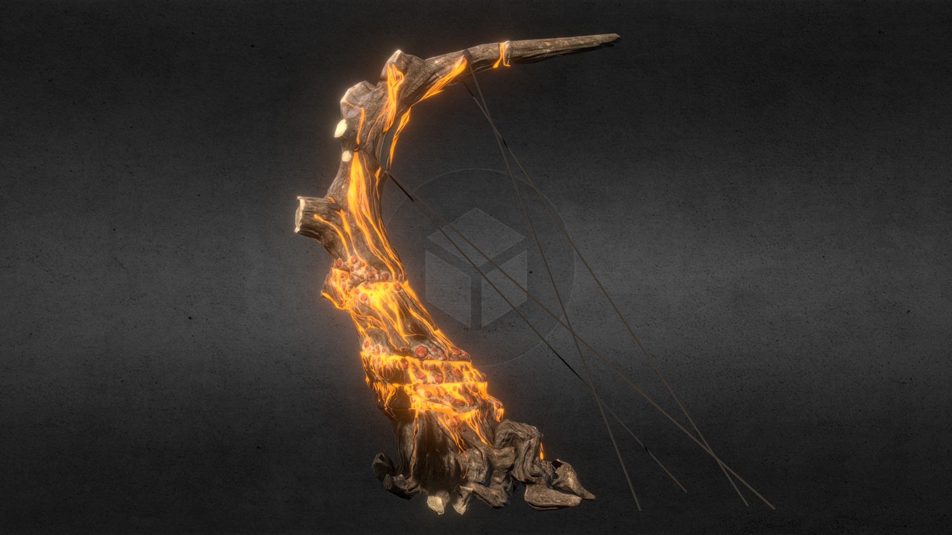 3D model Tree of boils - This is a 3D model of the Tree of boils. The 3D model is about a person lying on the ground with a fire in the hand.
