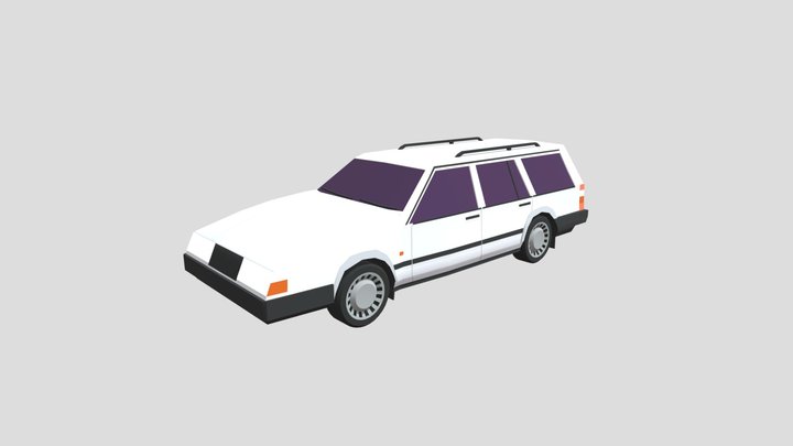 Low poly Volvo 740 Kombi 3D Model