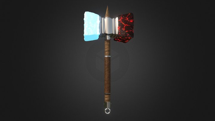 Ice and lava hammer 3D Model