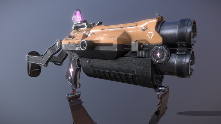 Double Barrel Grenade Launcher By Kris Thaler 3D Model