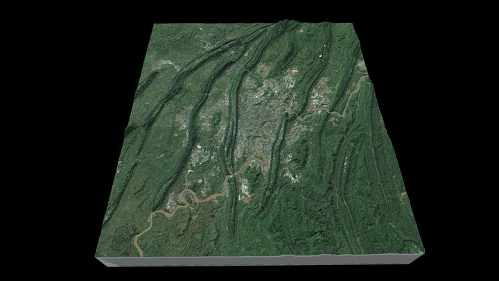 Chongqing model (Sentinel satellite image) 3D Model